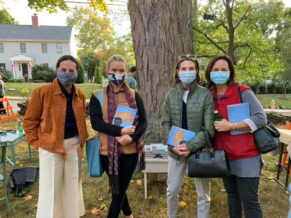 Libby with event attendees