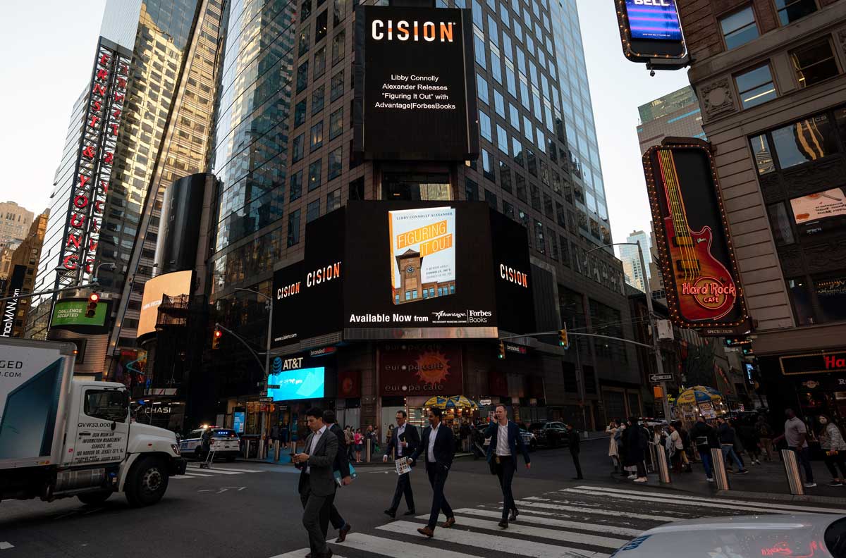 Figuring It Out ad in Times Square